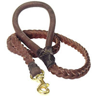 4 FT Braided Leather Dog Leashes for all breeds