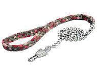 4 ft Braided nylon dog leash with chain for all breeds show 4 ft Braided nylon dog leash with chain for all breeds show