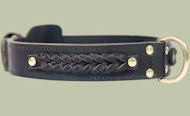 Center D-Ring Leather Collar for walking dogs