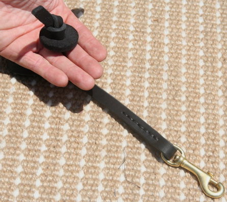 Leather Obedience Dog Leash with Pull Tab 2 foot for all dogs