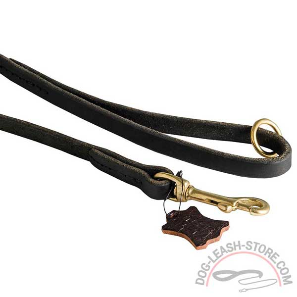 Rust Resistant Brass Hardware of Leather Dog Lead