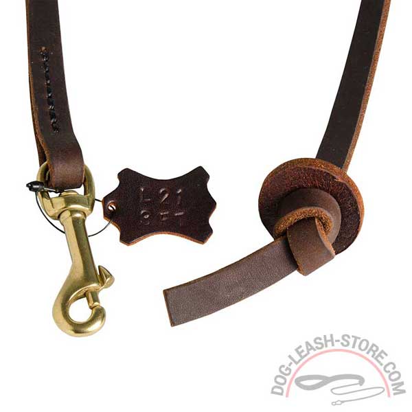 Sturdy Brass Snap Hook of Leather Dog Lead