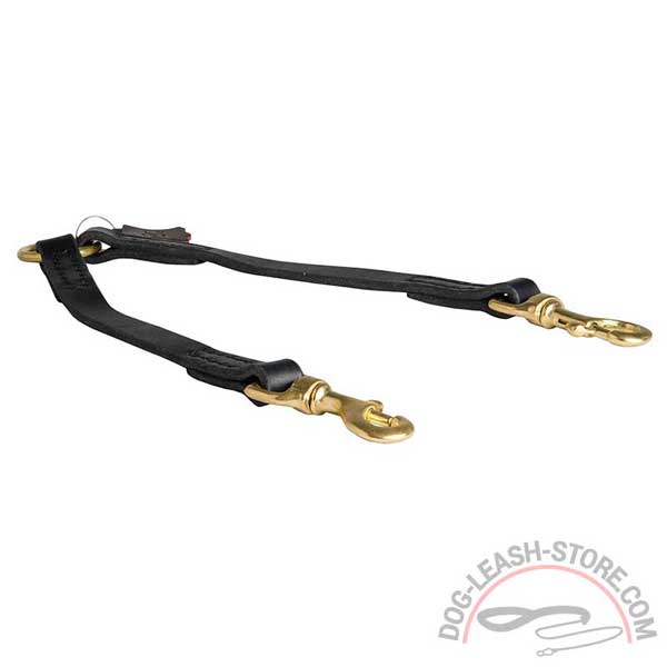 Dog Lead Coupler Crafted of Leather