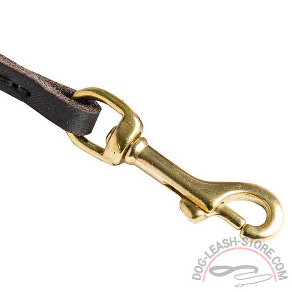 Leash Leather Dog Brass Snap Hook