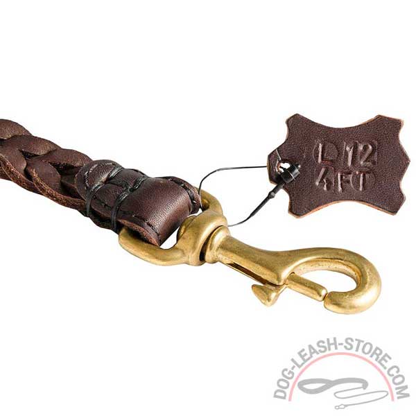 Brass Rustproof Snap Hook of Leather Dog Leash