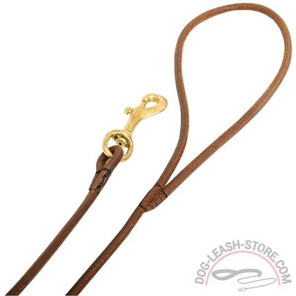Rustproof Brass Snap Hook of Leather Dog Leash
