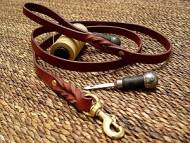 Handcrafted leather dog leash for walking and tracking L-3