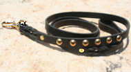 Studded leather dog leash for walking and tracking- dog leads