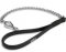 Quality dog leash with leather handle and Herm Sprenger chain and snap hook