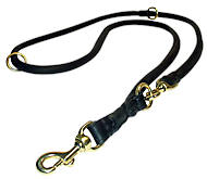 Buy Multifunctional Round Leather Dog Leash Two Snap Hooks