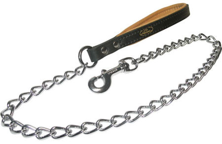 Best chain leash with leather handle 42 inch ( 105cm ) 