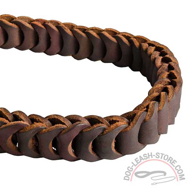 Handmade Leather Braid of Dog Lead