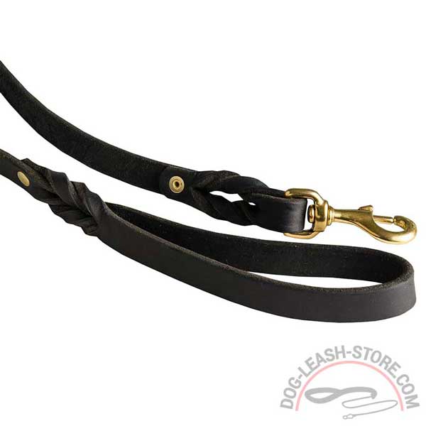 Brass Hardware Rustproof of Leather Dog Leash