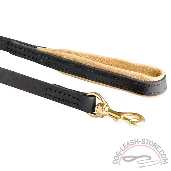 Rustproof Snap Hook Brass of Leather Dog Leash