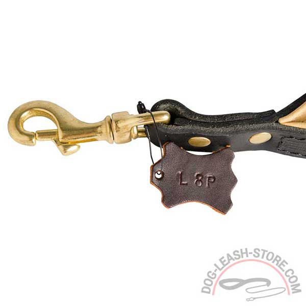 Brass Rustproof Snap Hook of Leather Dog Leash