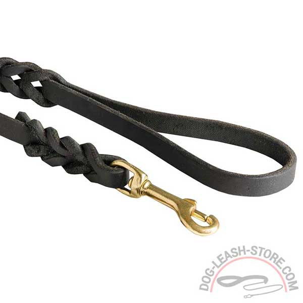 Braids Decorative of Leather Dog Leash