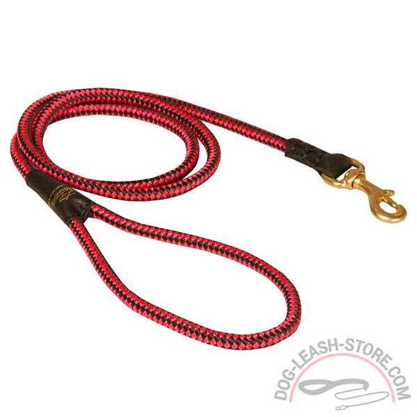 Cord Nylon Dog Leash Red Color