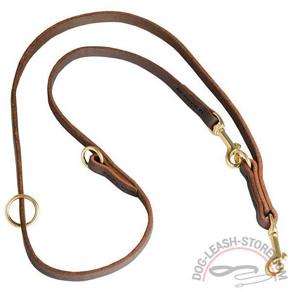 Adjustable Leather Dog Leash Length