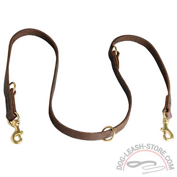 Dog Coupler Leash Leather Safe