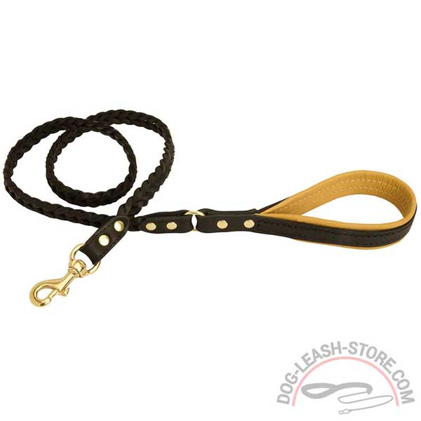 Padded Leather Dog Leash Nappa