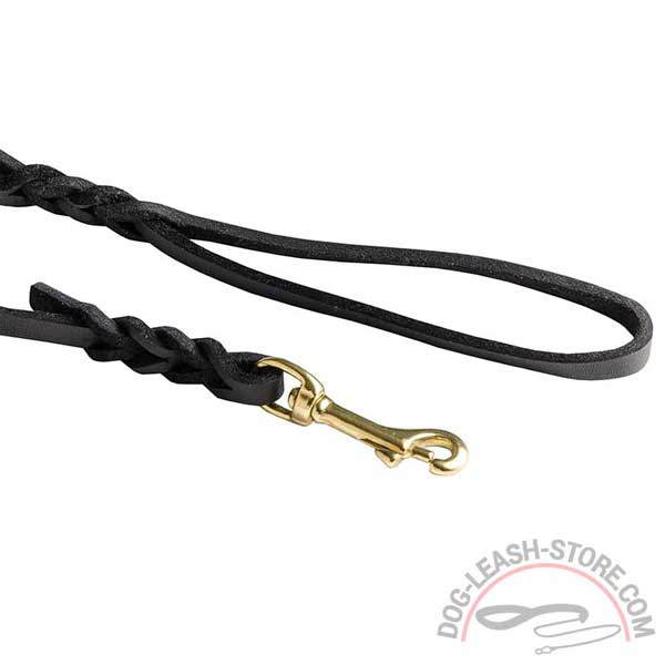 Genuine Braided Leather Ends Of Walking Dog Leash